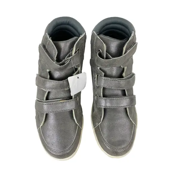 Brash Girls Phoenix Pewter High Top Shoes with Hook and Loop Straps Size 3.5