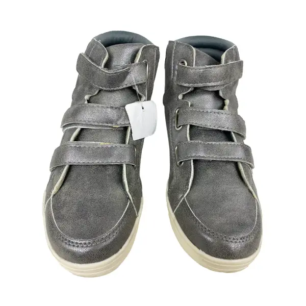 Brash Girls Phoenix Pewter High Top Shoes with Hook and Loop Straps Size 3.5