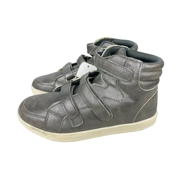 Brash Girls Phoenix Pewter High Top Shoes with Hook and Loop Straps Size 3.5