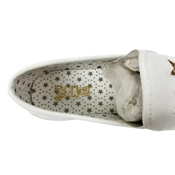 Brash Girls' Stardom Glitter White Slip-On Casual Sneakers Shoes Size 3