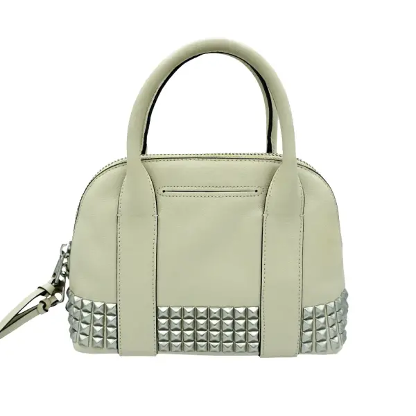 Coach Stud Leather Bleecker Mini Preston Satchel Cream