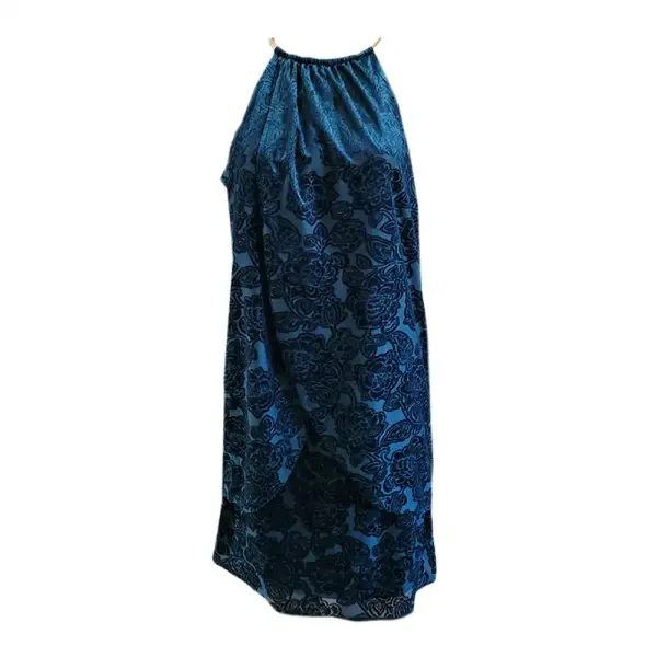 Kensie Teal Burnout Velvet Sleeveless Shift Dress Size 10